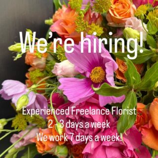 We are looking for a florist with 2 years experience, weekend availability and a UK driving licence to join our fabulous team in Chelsea!
Please apply to:
louiseflowerstandchelsea@gmail.com

#theflowerstandchelsea #floristjob #floristwork #londonflorist #flowerjob